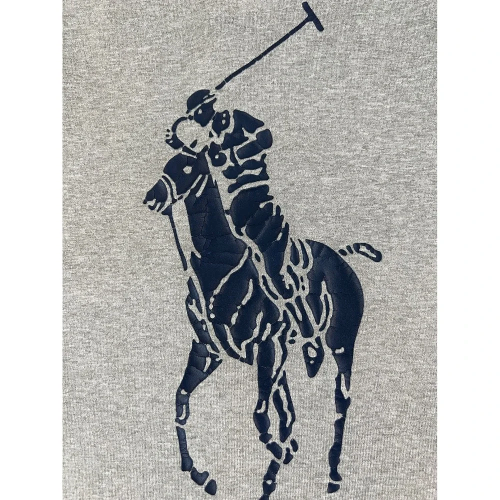 Polo Ralph Lauren Mens SM/YXL Performance Big Pony Graphic T-Shirt Heather Grey